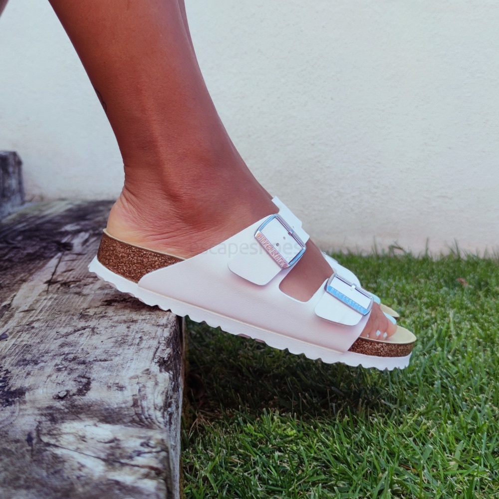 Birkenstock Arizona White Leather Birkoflor 41 - Picture 3 of 16